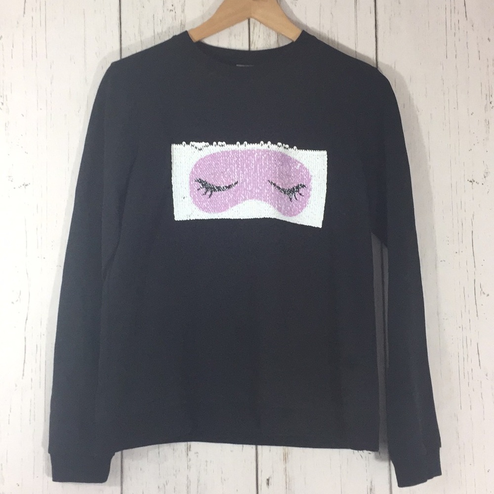ASOS reversible sequin eye mask sweatshirt round